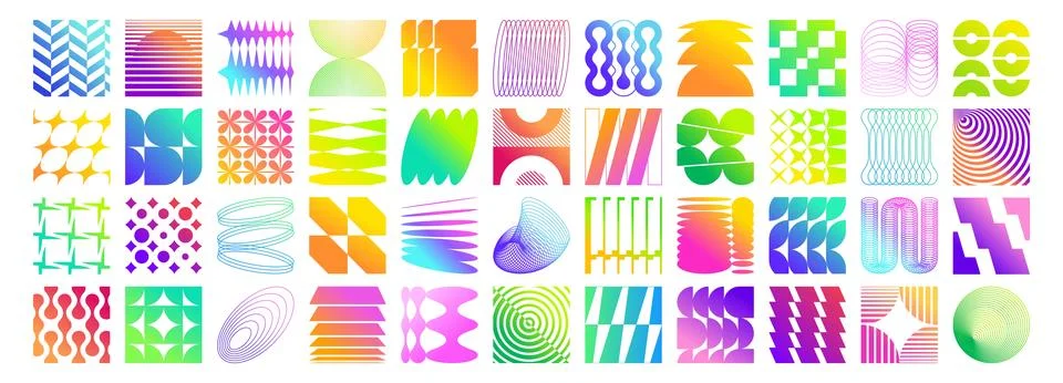 Brutalist y2k shape - gradient abstract elements Illustrazione stock