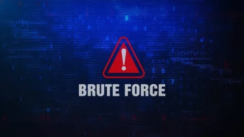 Brute Force Alert Warning Error Message Blinking on Screen . Stockbeeldmateriaal 98439668