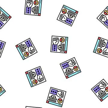 Brute-force and dictionary 8 network attacks vector seamless pattern イラスト素材