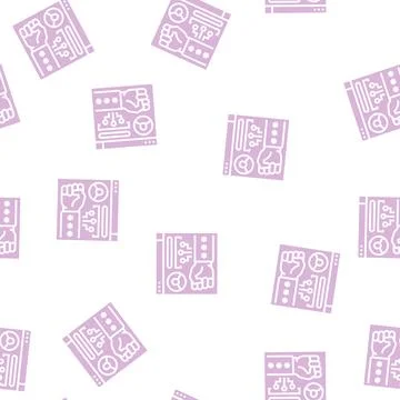 Brute-force and dictionary 8 network attacks glyph seamless pattern Illustrazione stock