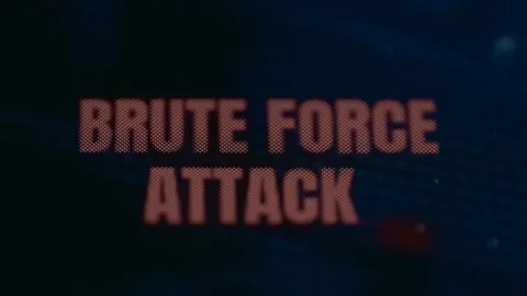 Brute Force Attack, cracks passwords, login credentials and encryption keys Stock Footage 309403498