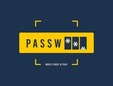 Brute-force attack icon - password guessing to crack security. Cryptographic Illustrazione stock