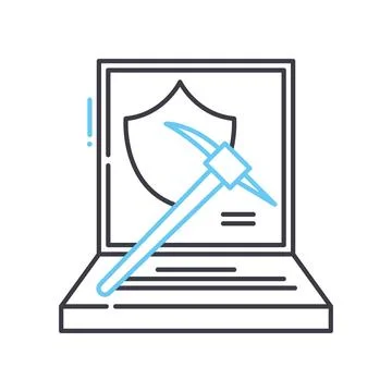 Brute force attack line icon, outline symbol, vector illustration, concept sign Stock-Illustration