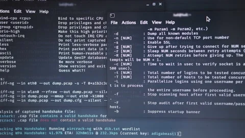 Brute force hacker attack by exhaustive search of passwords on computer screen. Stock Footage 165507138