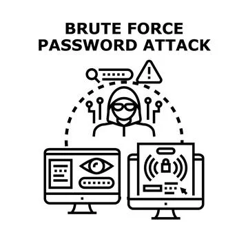 Brute force password attack concept vector illustration Illustrazione stock