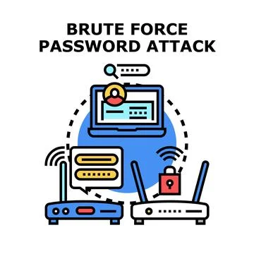 Brute force password attack concept vector illustration Illustrazione stock