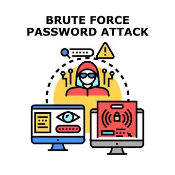 Brute force password attack concept vector illustration Stock Illustration