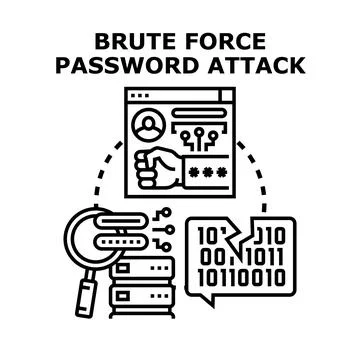Brute force password attack concept vector illustration Stock Illustration