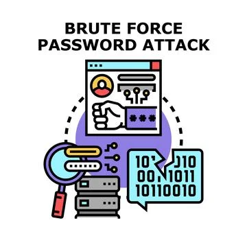 Brute force password attack concept vector illustration Ilustração Stock
