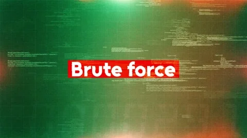 Brute force word in hacking and cybersecurity Stock Footage 318783763