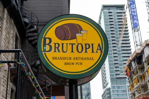 Brutopia pub sign Stock Photos