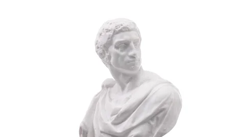 Brutus Roman Marble Statue Rotating on White Background Stock Footage 116701027