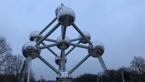 Bruxelles Atonium Video stock 100359305