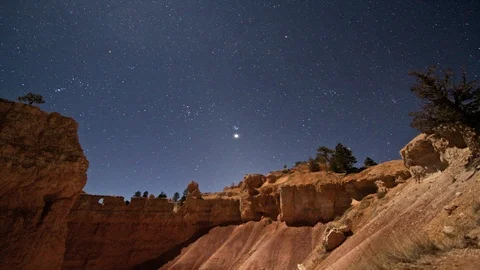 Bryce Canyon full moon timelapse Stock Footage