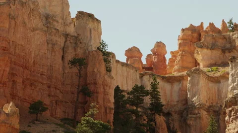 Bryce Canyon with Red cliffs and hoodoos at the Moss cave trail Stock Footage 214383149