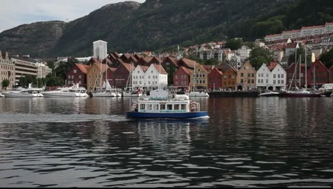 Bryggen in Bergen Stock Footage 1100715