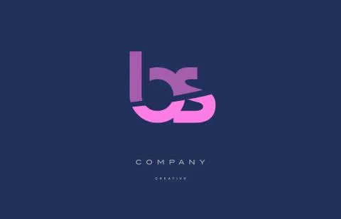 Bs b s  pink blue alphabet letter logo icon Stock Illustration