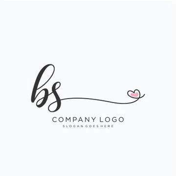 BS Initial handwriting logo design Stock Illustration