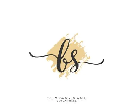 BS Initial handwriting logo design Stock Illustration