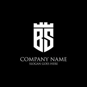BS initial shield logo design Inspiration, crown royal logo template - easy t Stock Illustration