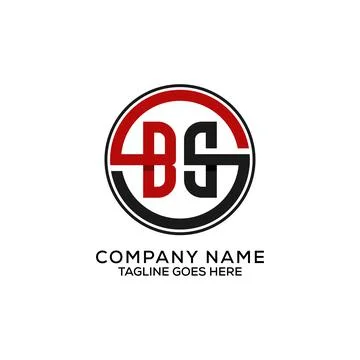 BS logo design vector with circle frame vector illustration, monogram modern  Stock Illustration