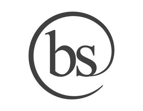 BS logo from two letter with circle shape email sign style. B and S round l.. Stock Illustration