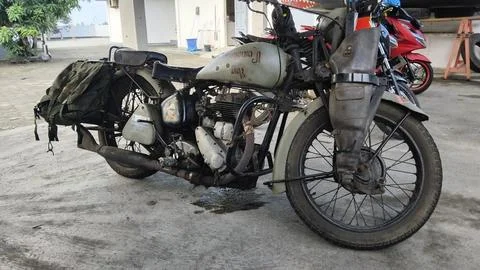 BSA 1941 Second World War antique motorbike from the right side Stock Photos