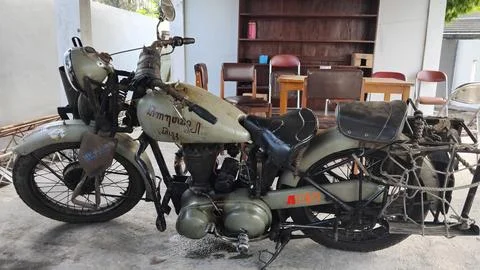BSA 1941 Second World War antique motorbike from the right side Stock Photos