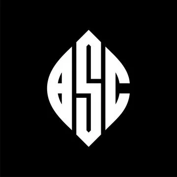 BSC circle letter logo design with circle and ellipse shape. BSC ellipse lett Stock Illustration