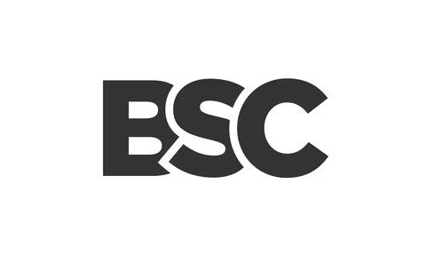 BSC logo design template with strong and modern bold text. Initial based ve.. Stock Illustration