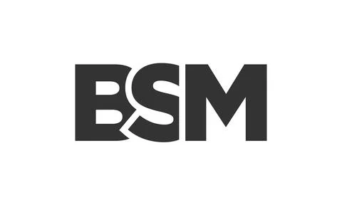 BSM logo design template with strong and modern bold text. Initial based ve.. Stock Illustration