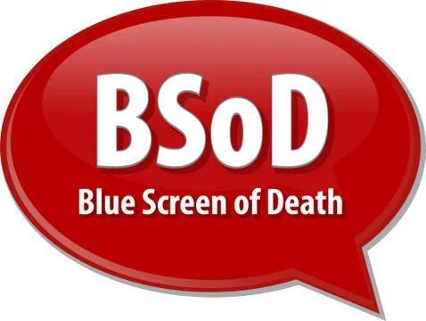 BSOD acronym definition speech bubble illustration Stock Illustration