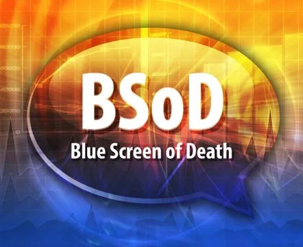 BSOD acronym definition speech bubble illustration Illustrazione stock