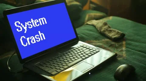 BSOD blue screen of death fail computer Stock Footage 22143762