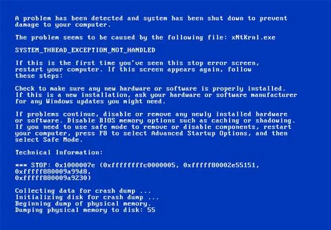 BSOD screen old 98 error crash software. Bluescreen death system pc bug, bsod Illustrazione stock