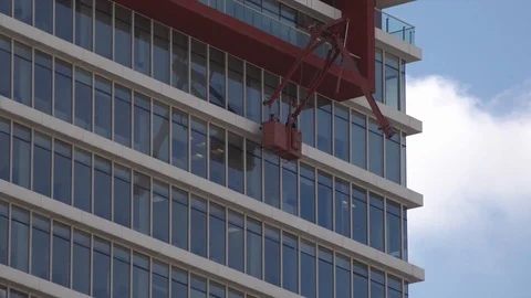 B.S.R 3Tower in Bnei Brak - Windows outside  cleaning Video stock 102961852
