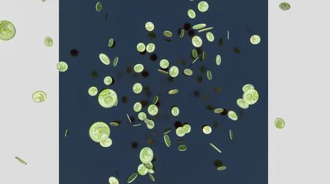 Bstract background with droping coin Stock Photos