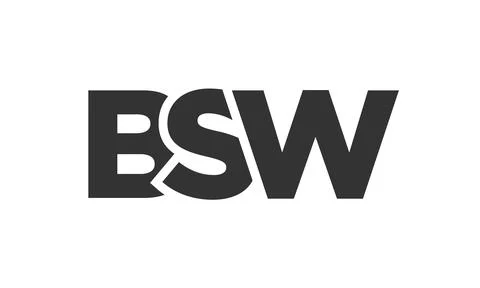 BSW logo design template with strong and modern bold text. Initial based ve.. Stock Illustration