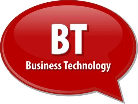 BT acronym word speech bubble illustration Illustrazione stock