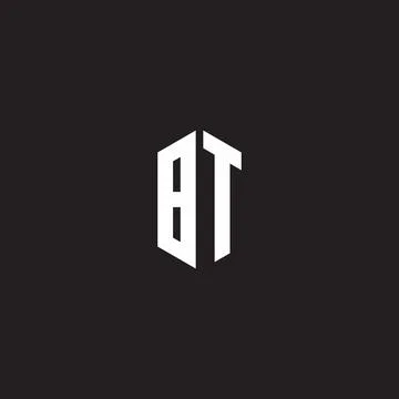 BT Logo monogram with hexagon shape style design template Illustrazione stock