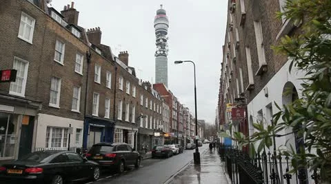 BT tower long street Video stock 11130887