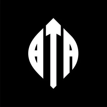 BTA circle letter logo design with circle and ellipse shape. BTA ellipse lett Stock Illustration