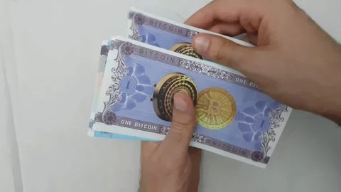 BTC Bank notes video Bitcoin Bank notes 4K video 動画素材 294750382
