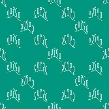 BTC Candlestick Chart vector financial charts thin line seamless pattern Illustrazione stock