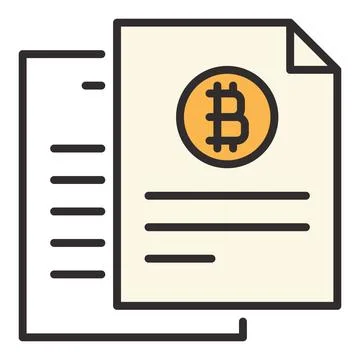 BTC document vector Bitcoin Accumulation colored icon or logo element Stock Illustration