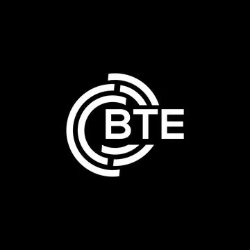 BTE letter logo design on black background. BTE creative initials letter logo Stock Illustration