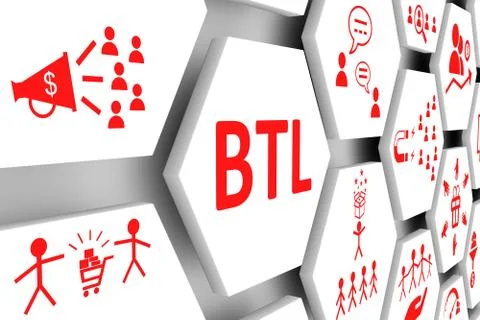 BTL concept cell background 3d illustration Stock Illustration