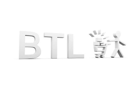 BTL concept white background 3d render illustration Stock Illustration