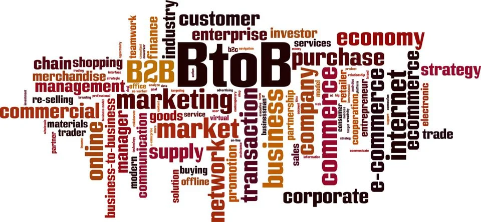 BtoB word cloud Stock Illustration