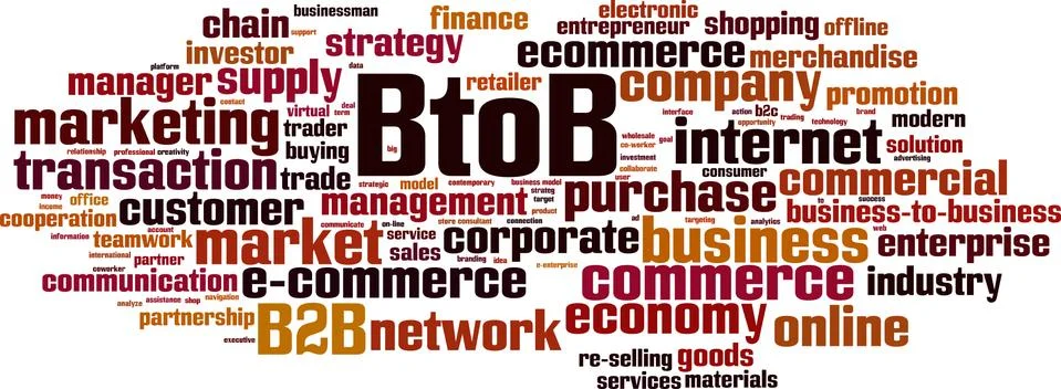 BtoB word cloud Stock Illustration